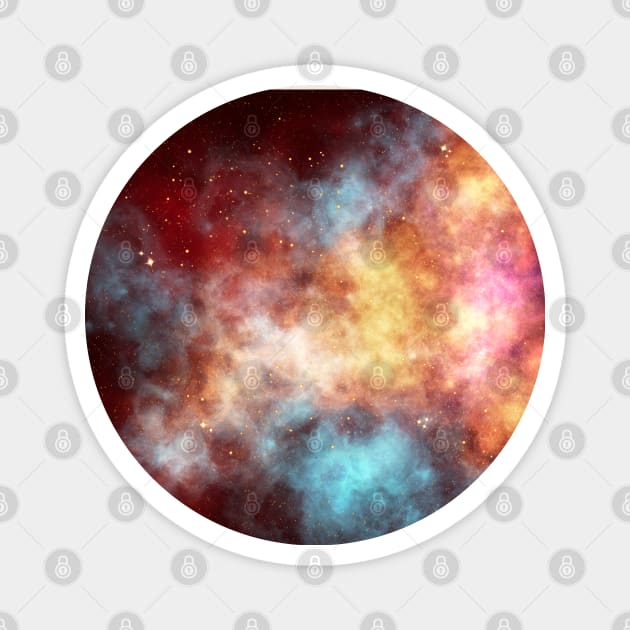 Blue Yellow Celestial Space Nebulas & Stars Aesthetic Style Magnet by Teeworthy Designs